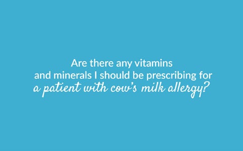 Specific Vitamins And Minerals For Cows Milk Allergy Sufferers Banner